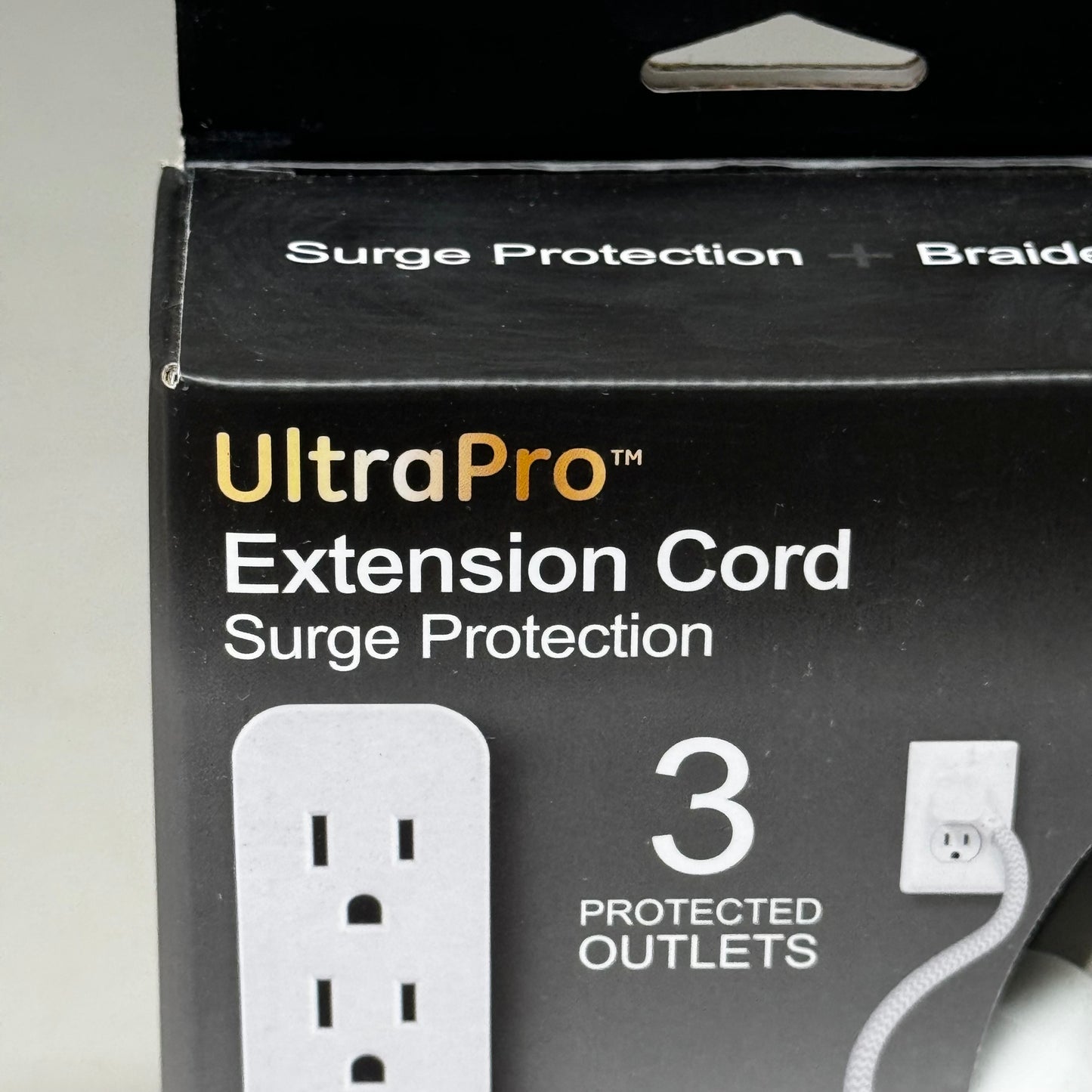 GENERAL ELECTRIC (3 PACK) Braided Extension Cord SurgeProtection 8ft 3Plugs 8028