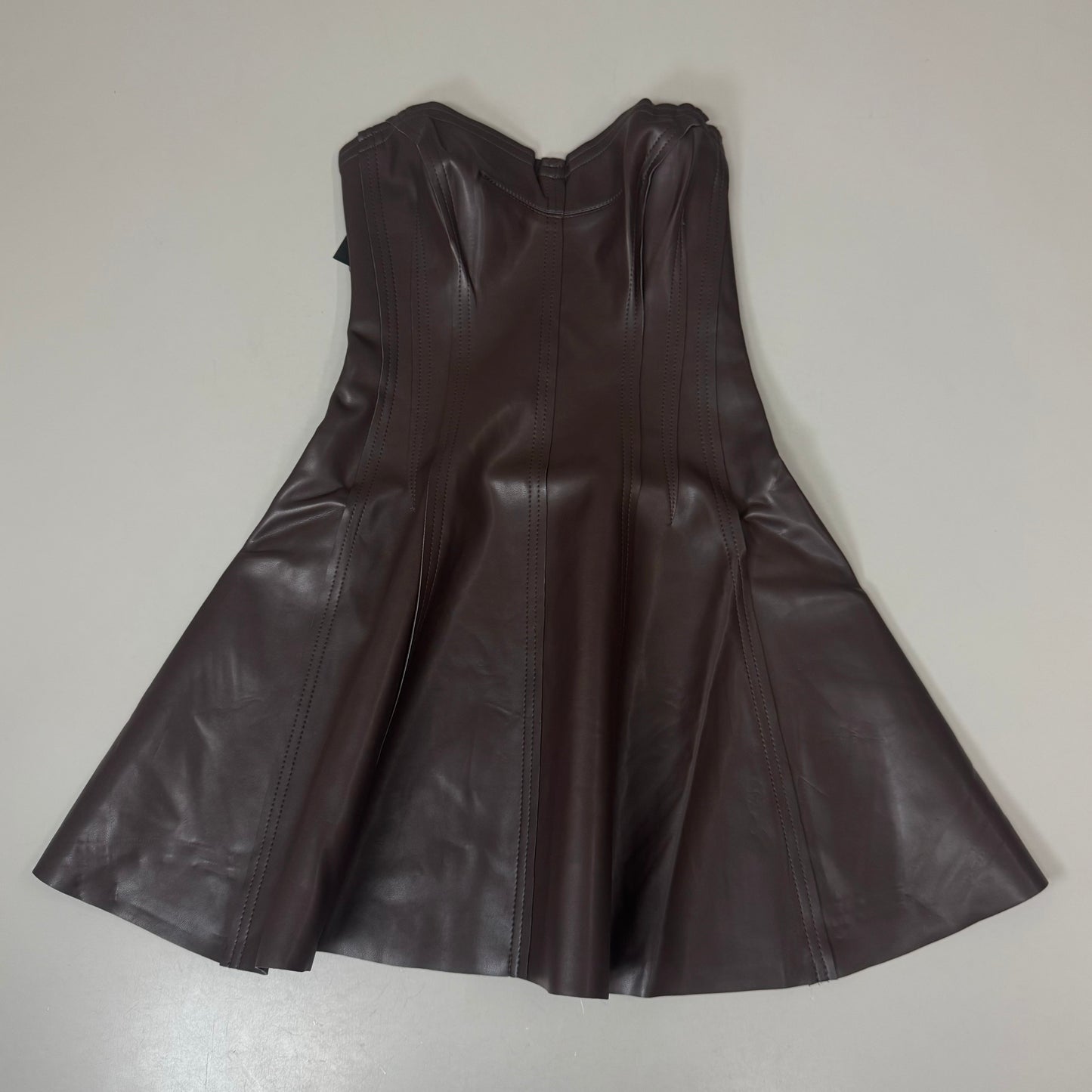 NORMA KAMALI Strapless Grace Mini Dress Unlined Women's Sz XS/34 Chocolate