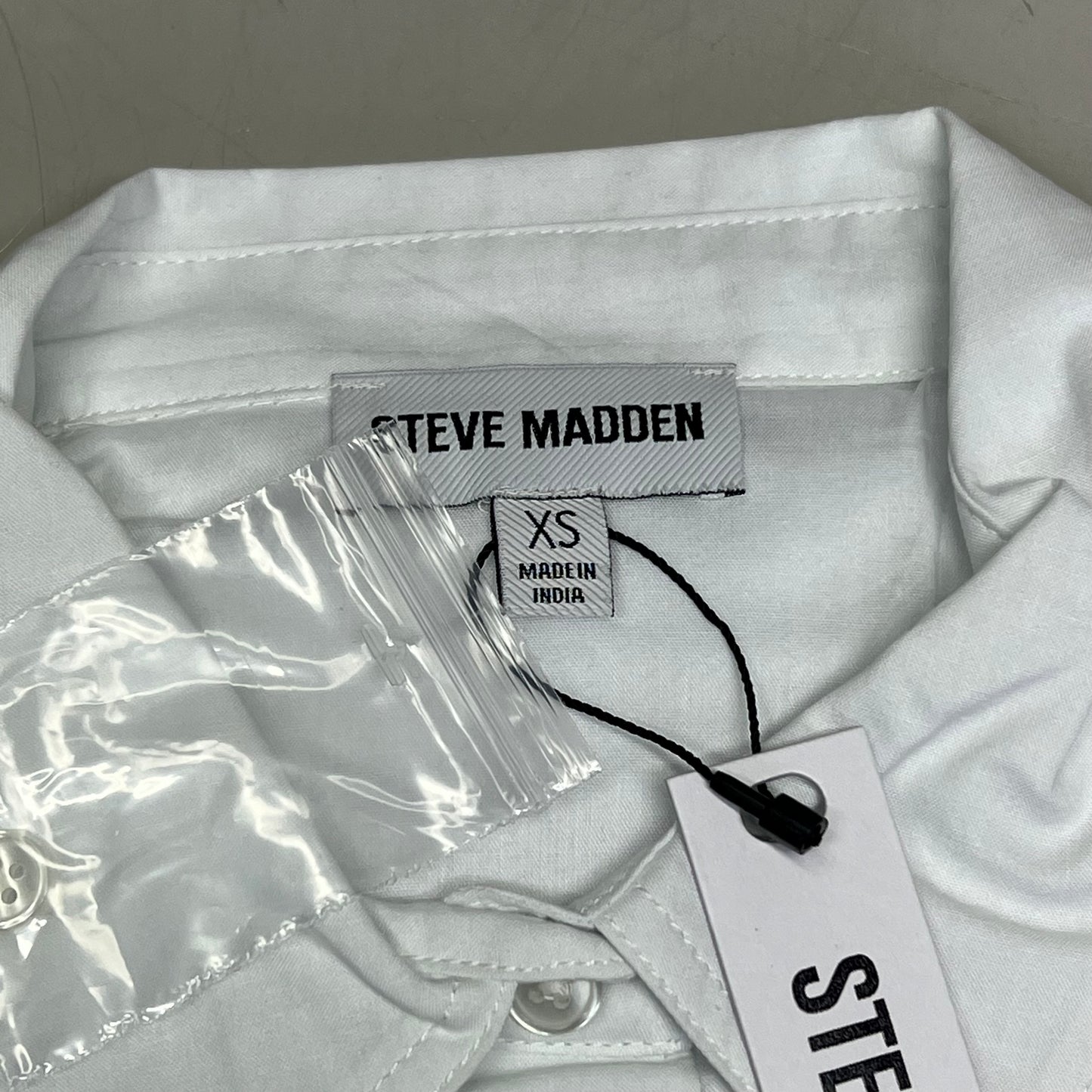 STEVE MADDEN Fit & Flare Shirt Dress Long Sleeve Button Cuff Women's Sz XS Cloud