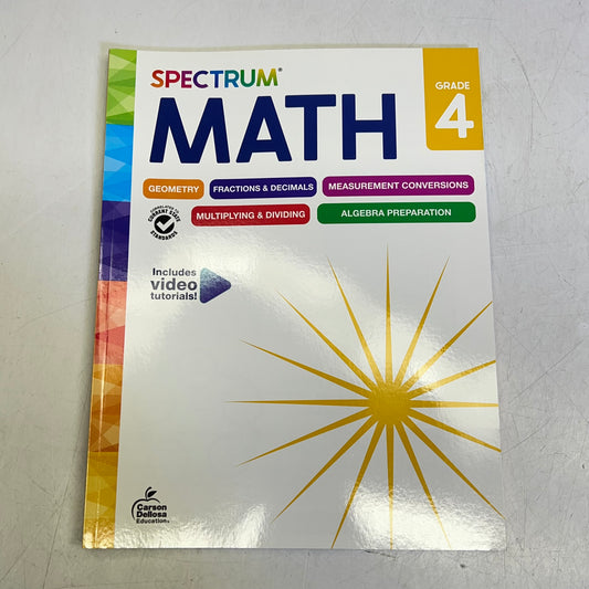 CARSON DELLOSA (2 PACK) Spectrum Math Workbook Paperback Grade 4 705503