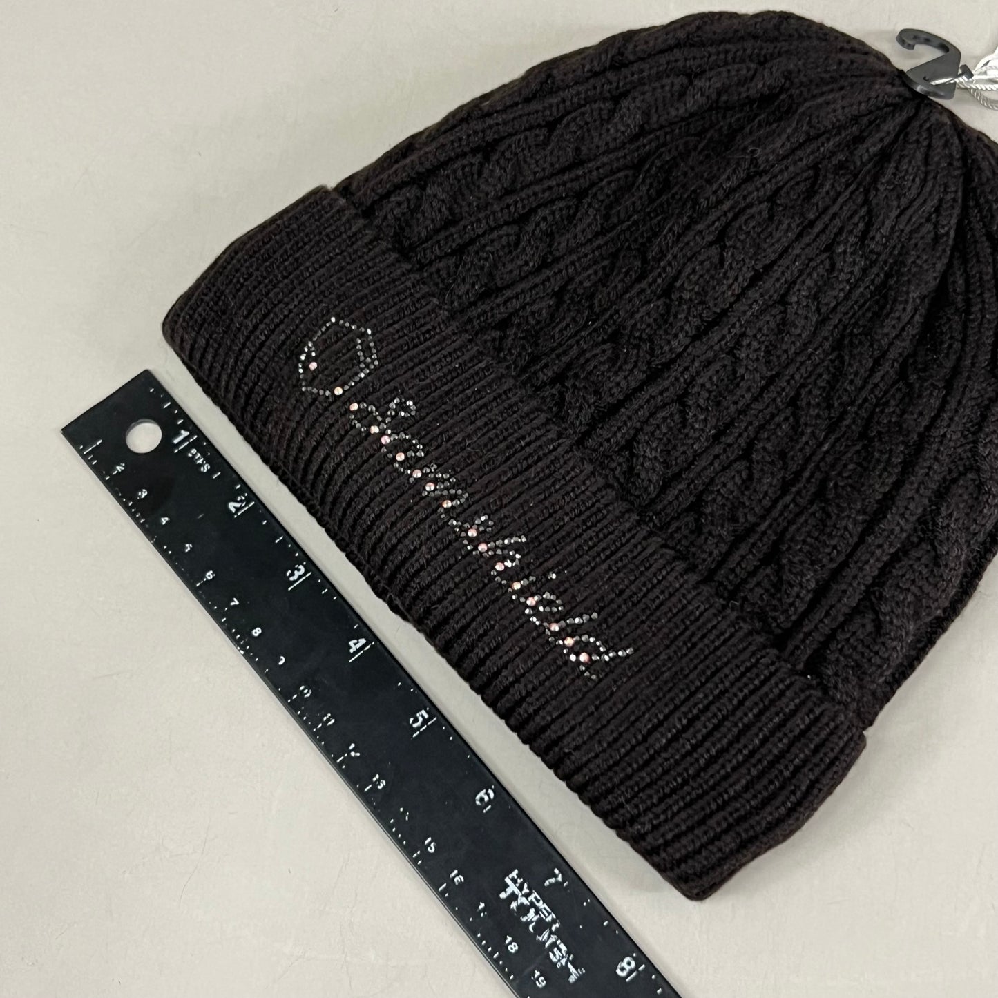 SAMSHIELD Mira Crystal Equestrian Beanie Hat Women's Sz One Size Fits All Black