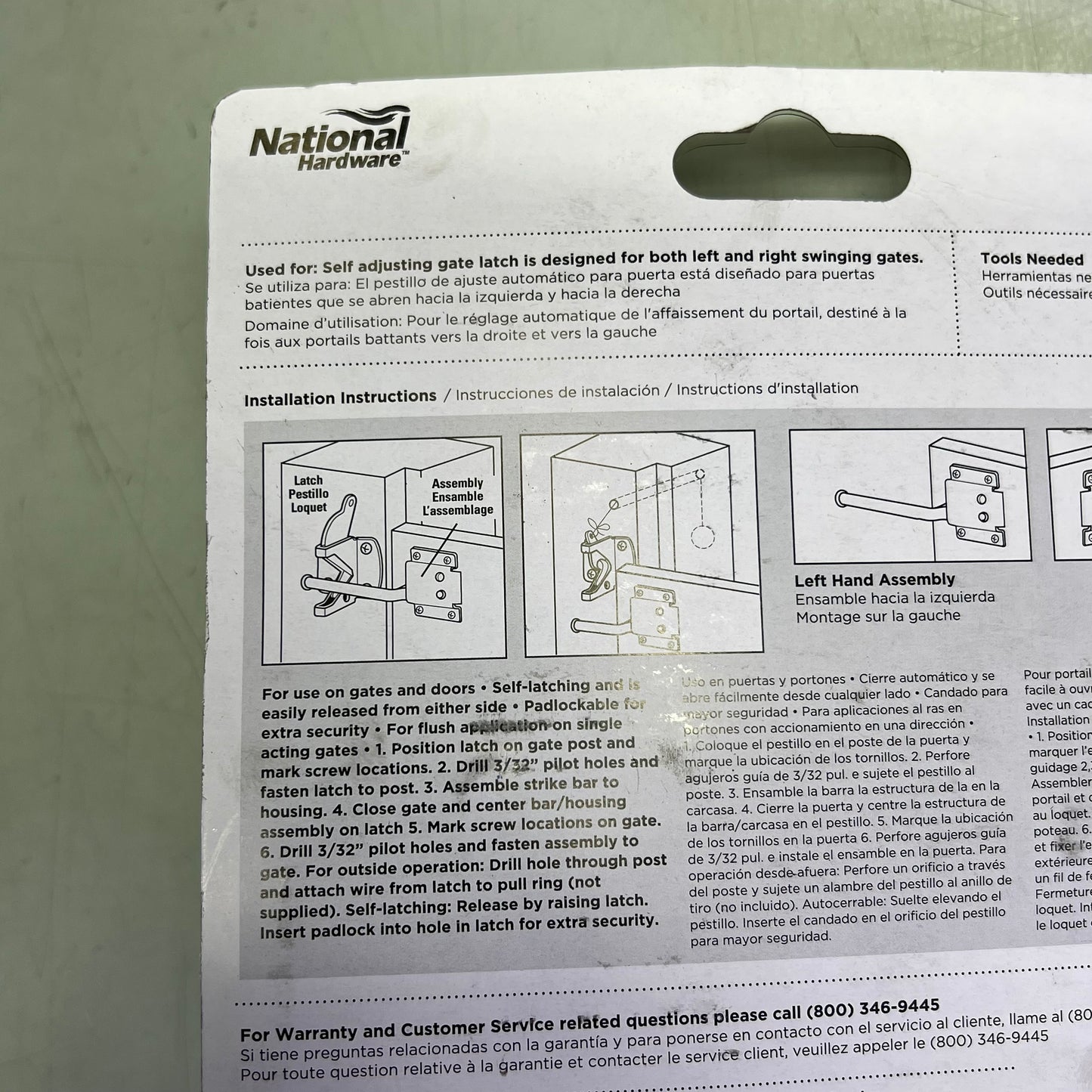 ZA@ NATIONAL HARDWARE (2 PACK) Self Adjusting Gate Latch For Both Left & Right Swinging Gates Black N342-626