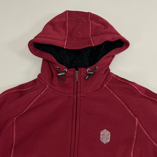 SAMSHIELD Ivy Equestrian Wool Lined Zip Up Hooded Jacket Women's Sz S Raspberry