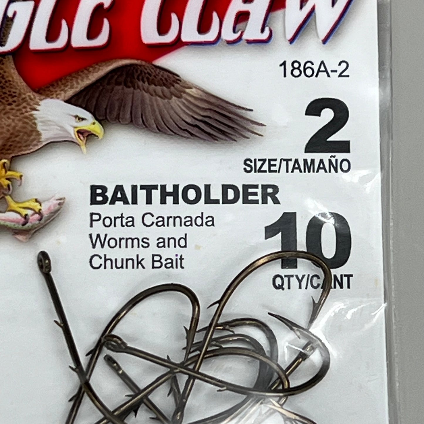 EAGLE CLAW (5 PACK) Offset Worm & Chunk Bait Holder Bronze #2 10pc 186A-2