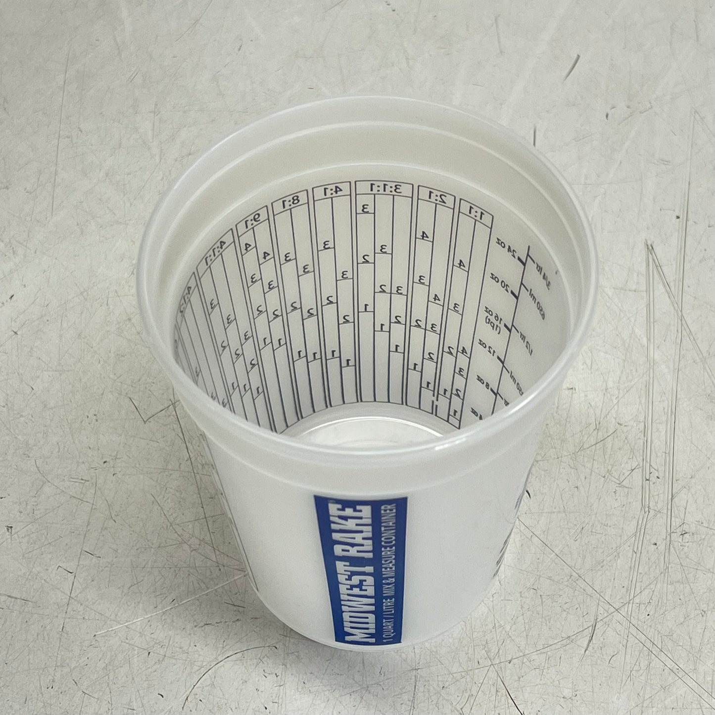 ZA@ MIDWEST RAKE  (10 PACK) Mix & Measure Container 1 Quart Clear 46221