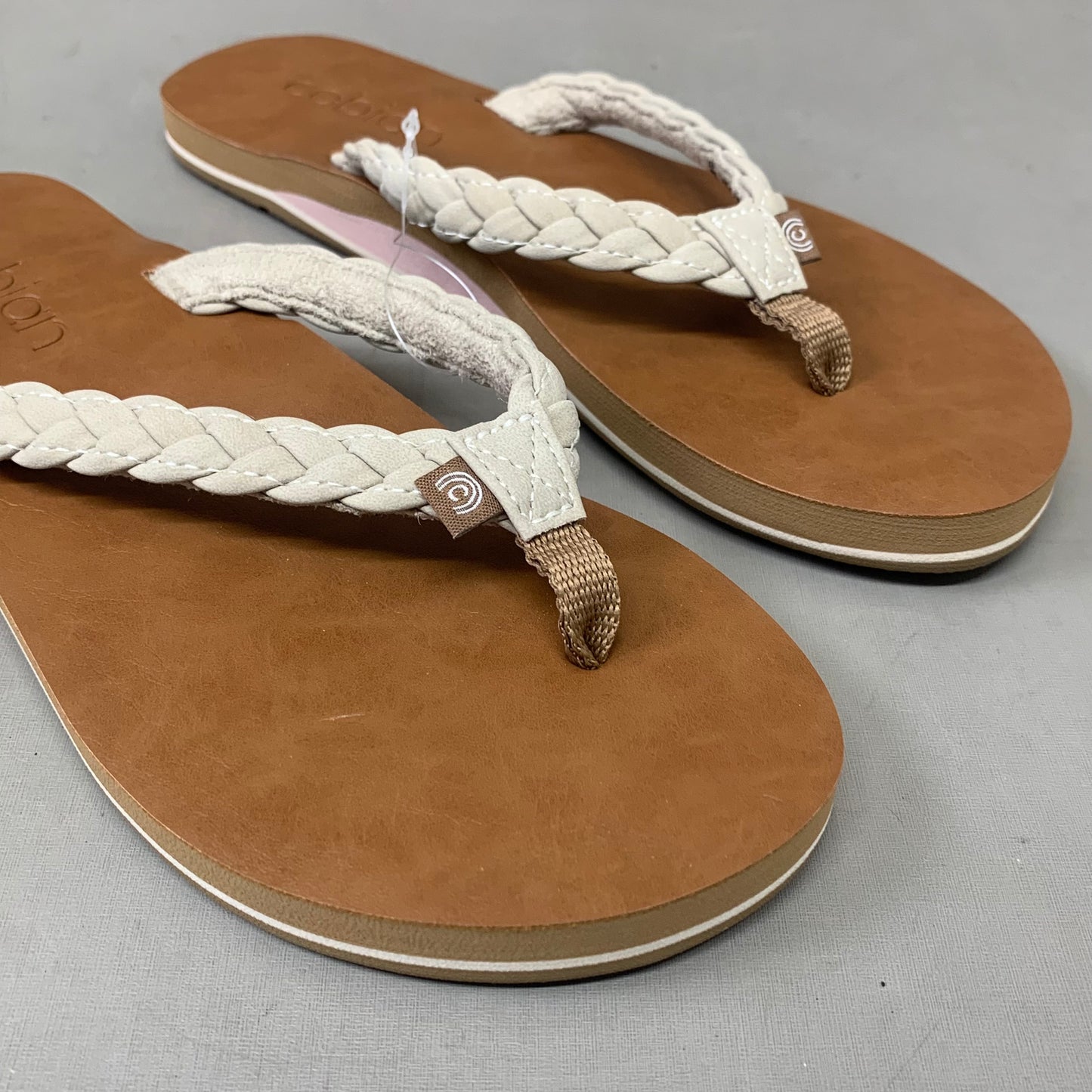 COBIAN Braided Pacifica Sandals Women's SZ 6, EU 35.5 Cream BBP23-110-6