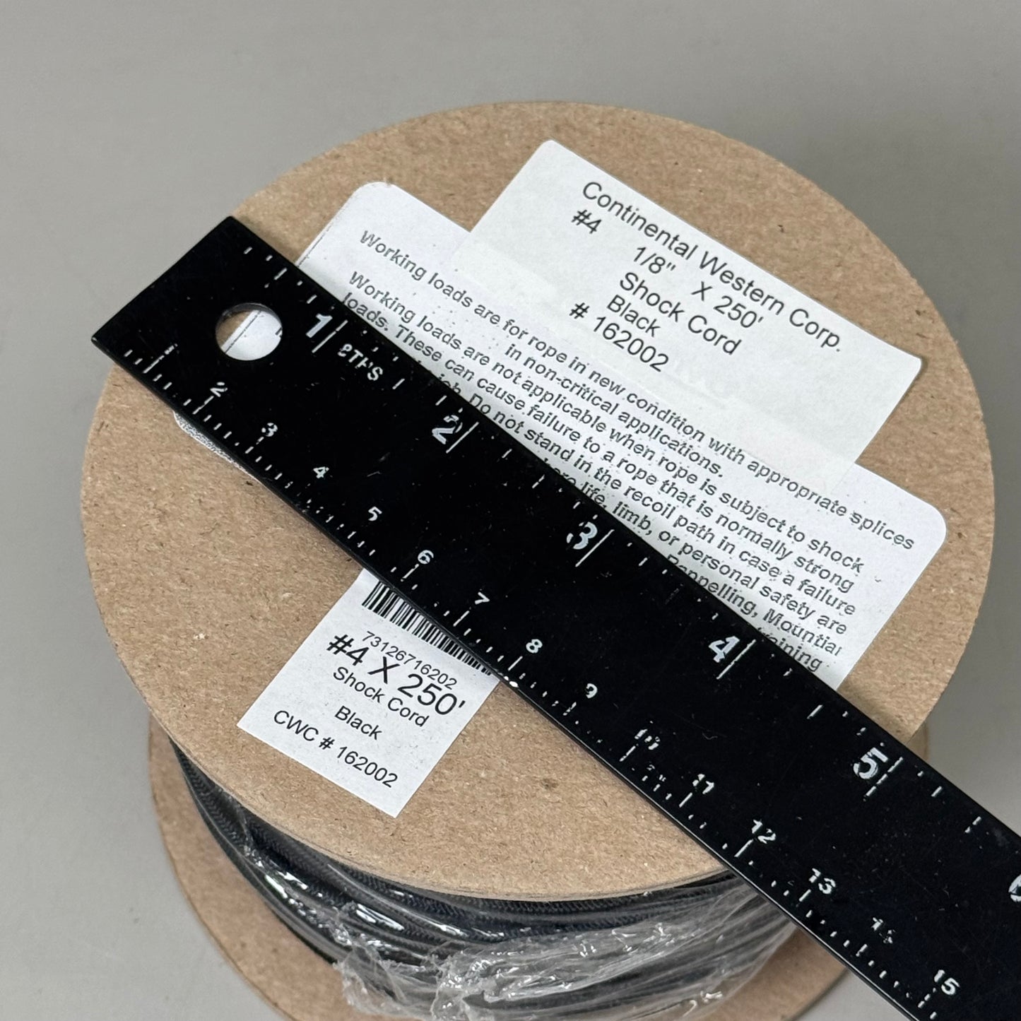 CWC (2 PACK) Rubber Shock Cord Filament Rubber - 1/8" x 250' Black 162002