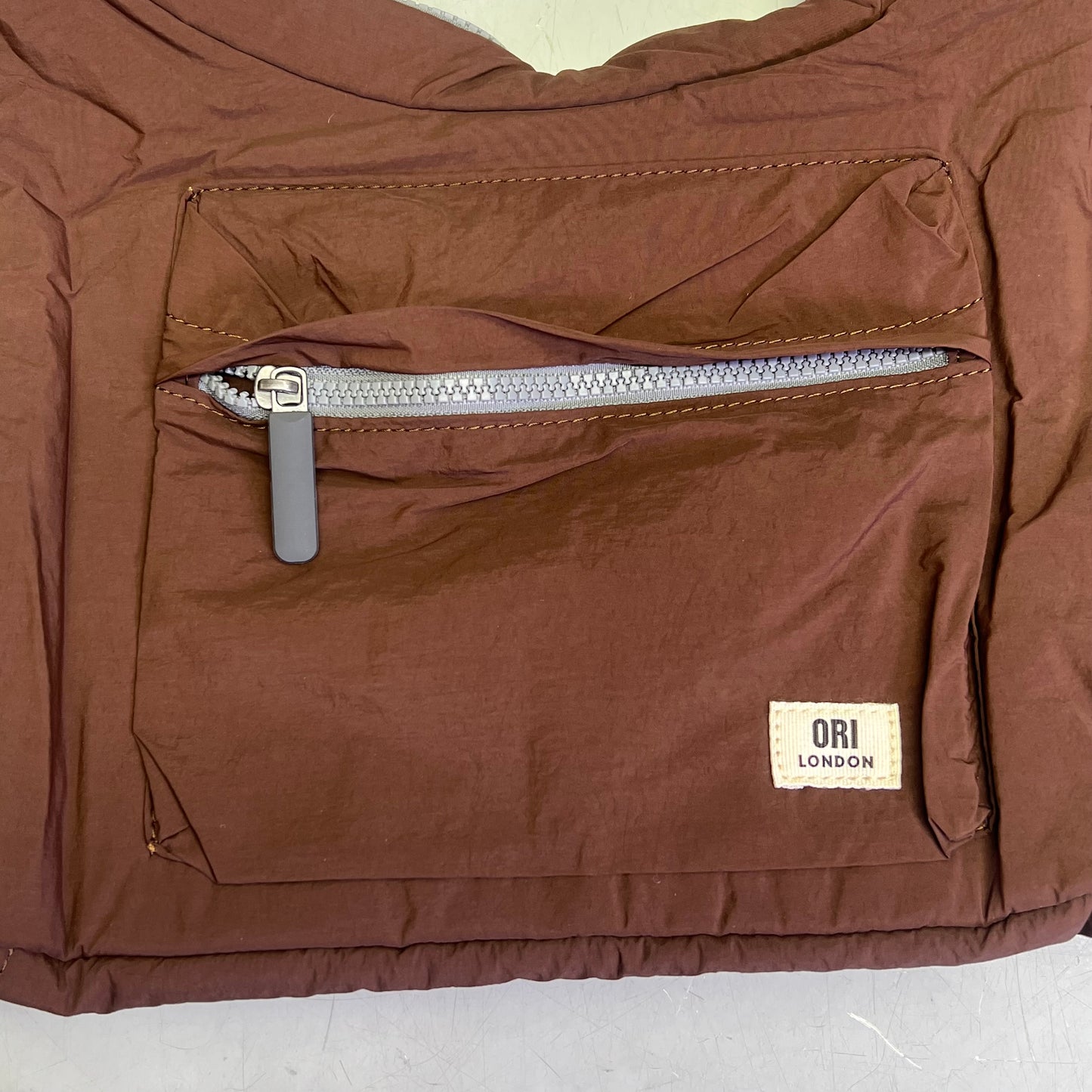 ORI LONDON Belsize Bag Made From Talson Material Medium Chocolate BELSMTCHO