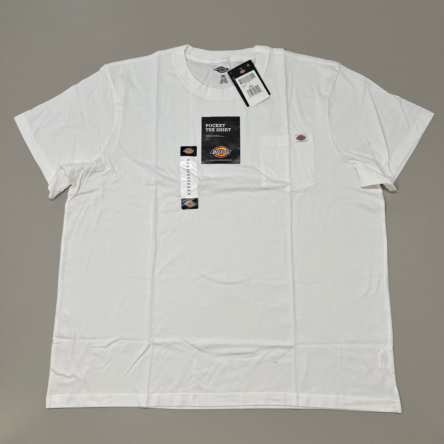 DICKIES Lightweight Short Sleeve Pocket Tee Shirt Men's Sz 3XL White WS436WH