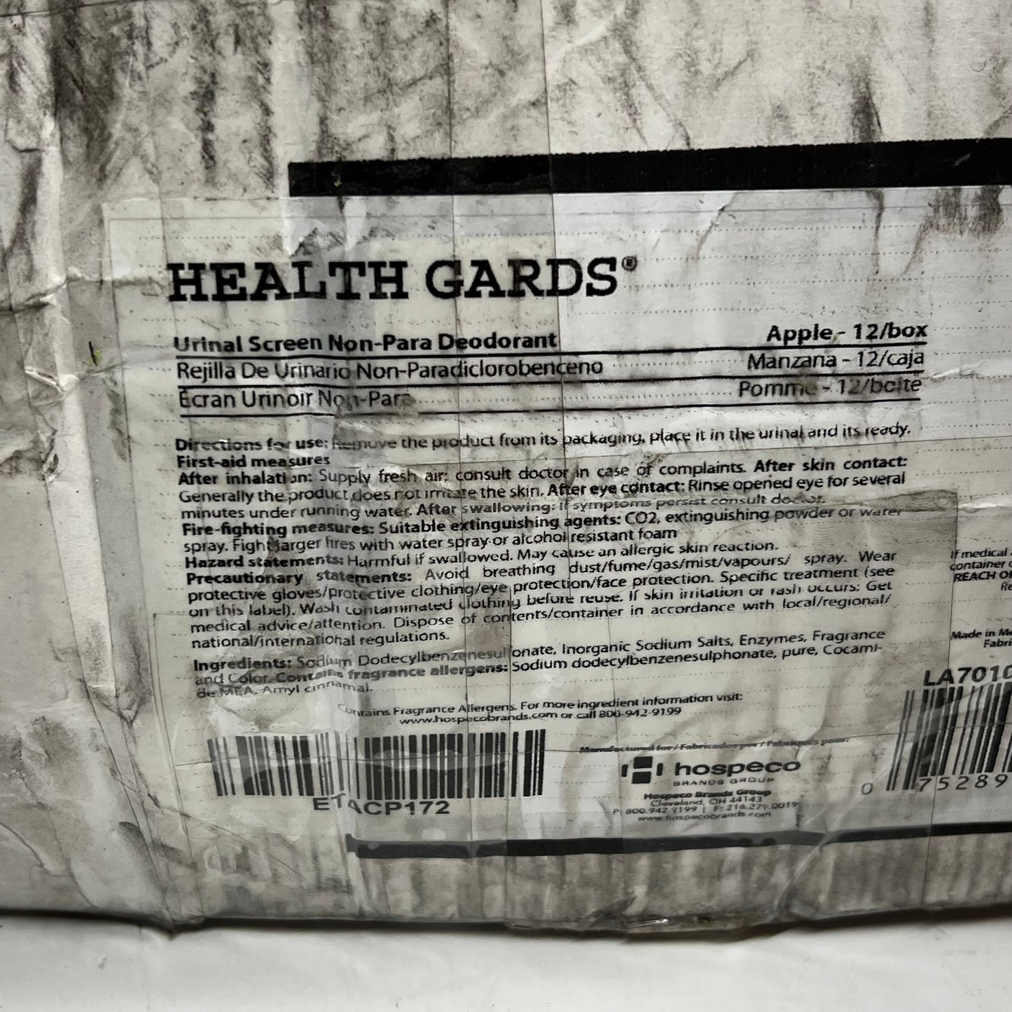 ZA@ HOSPECO  (12 PACK) Health Gards Urinal Screens Apple Scent Water Soluable Green/White (As-is)