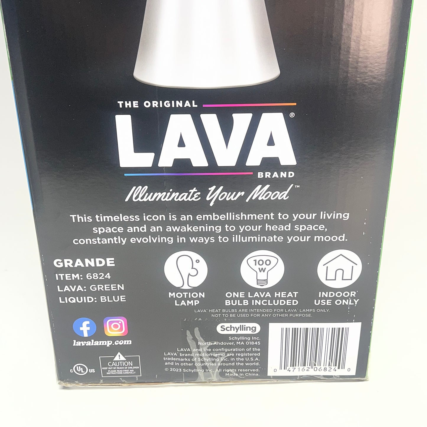 SCHYLING Grande Lava Lamp Soft Warm Light  27" Tall Yellow/Blue W/ Silver Base