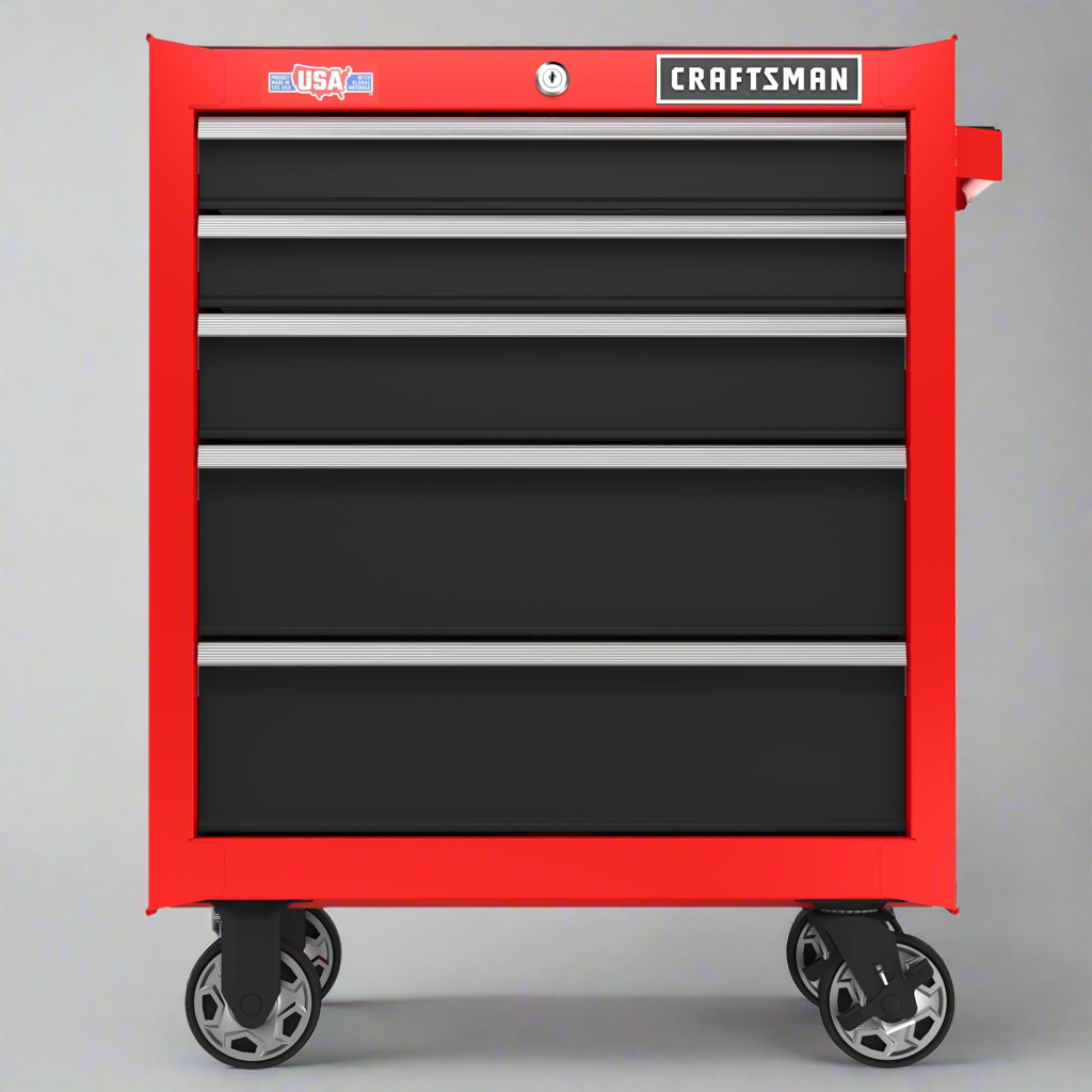 ZA@ CRAFTSMAN 2000 Series 26-in W x 36.5-in H 5-Drawer Steel Rolling Tool Cabinet (Red) CMST98264RB (AS-IS, A Little Damage)