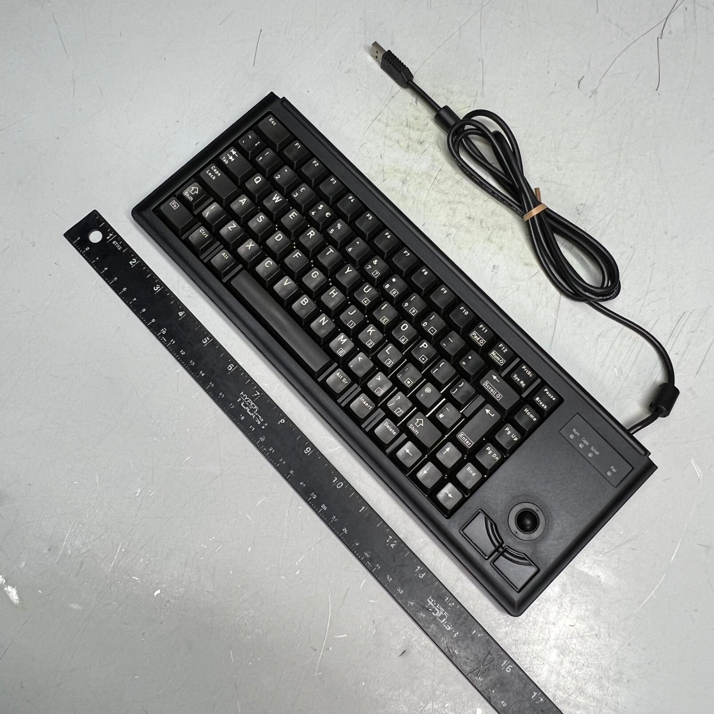 CHERRY Compact Keyboard W/ Trackball & Mouse Buttons 83 Key  Black G84-4400