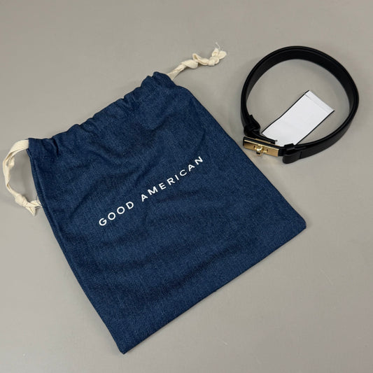 GOOD AMERICAN Slim TurnLock Belt W/ DustBag 7/8"  Black001 GAB016