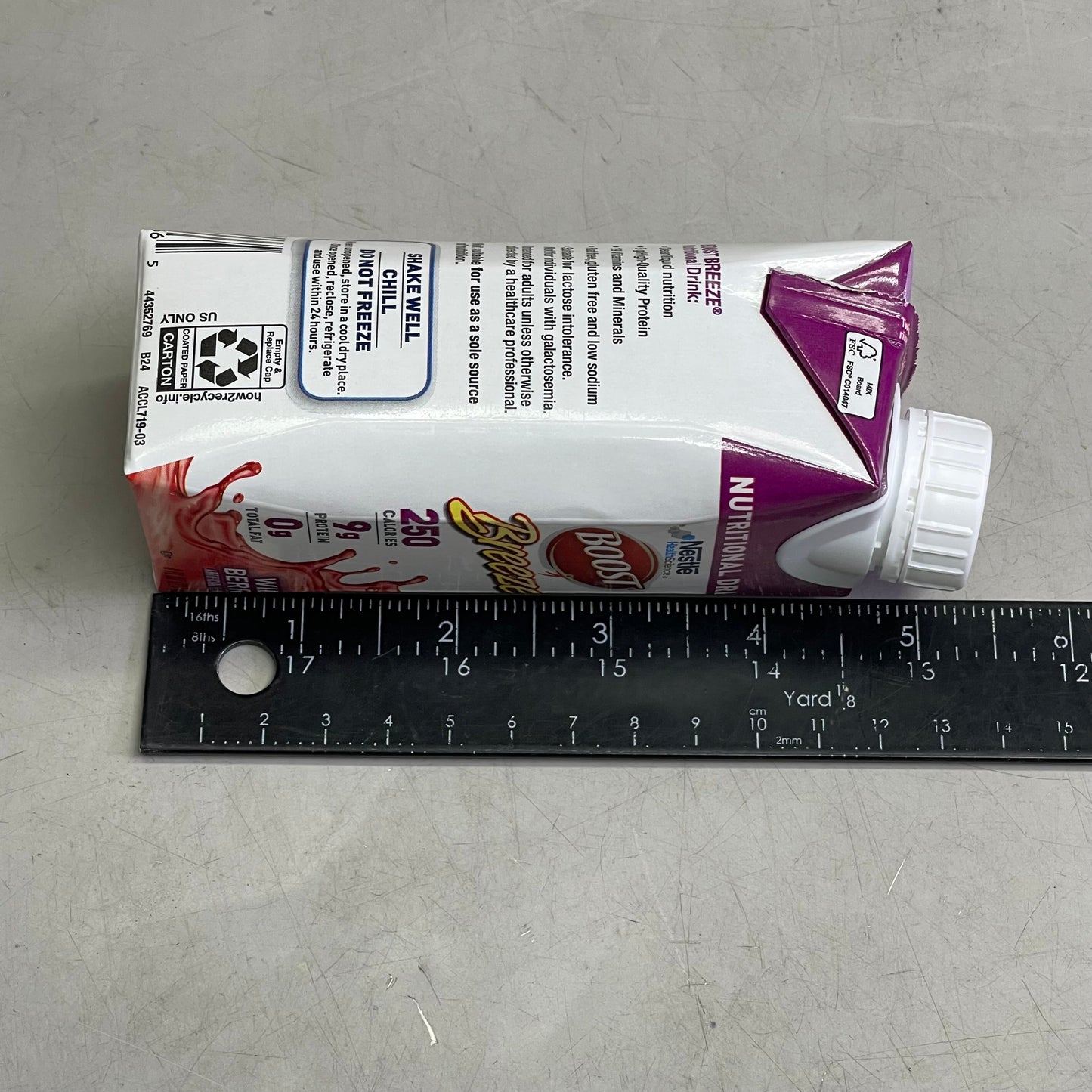 ZA@ NESTLE (24 Pack) Boost Breeze Wild Berry Flavor 8 fl oz BB 12/25 C