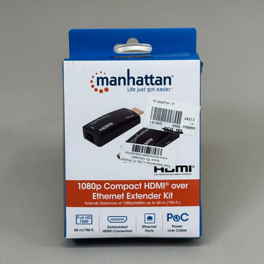 MANHATTAN 1080p Compact HDMI over Ethernet Extender Kit Signal 60m 207539 As-is