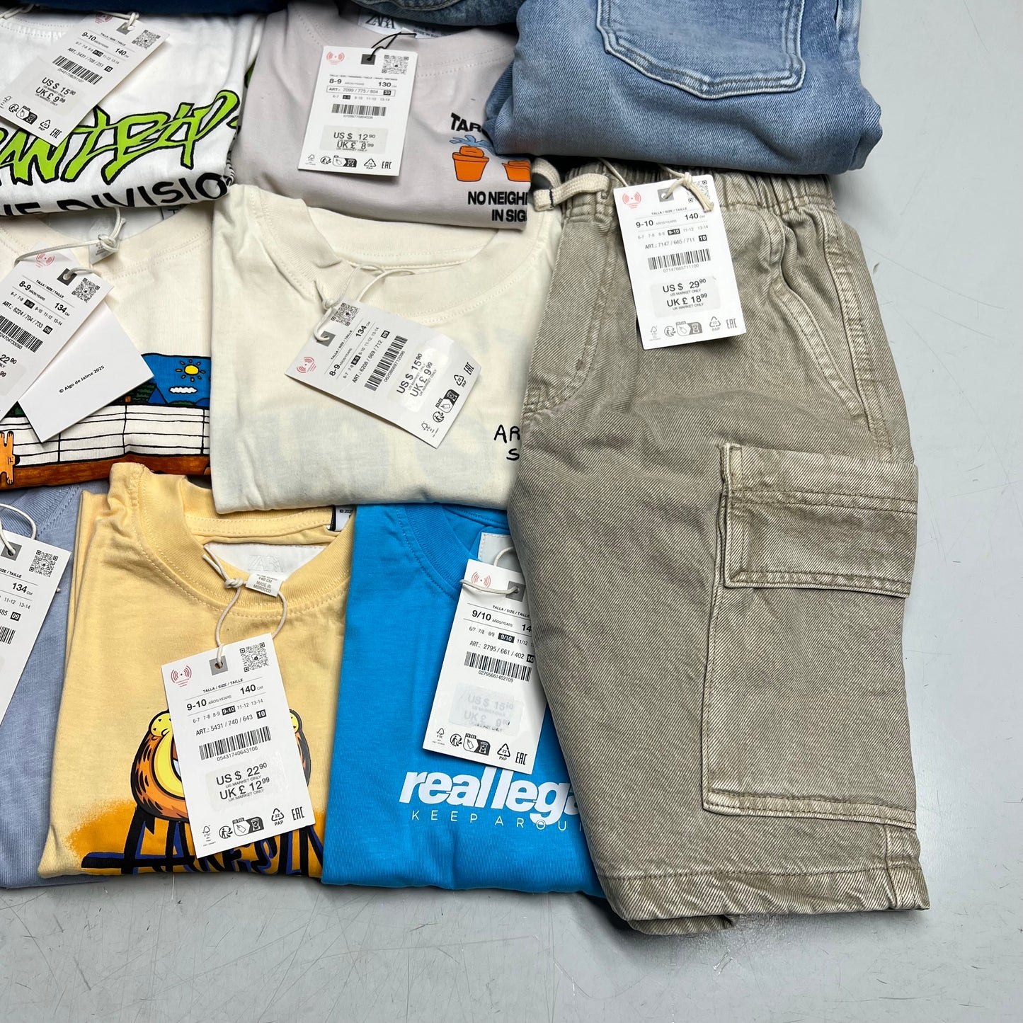 ZA@ ZARA Lot of  Kids Clothing Tee-Shirts, Jeans & Shorts Boy's Assorted Sizes