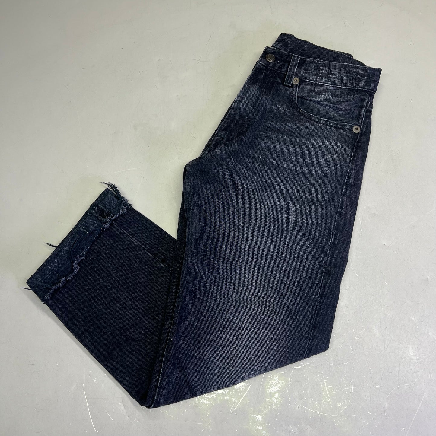 R13 Relaxed Distressed Boyfriend Jeans Made In Italy Women's Sz 24 Jake Black