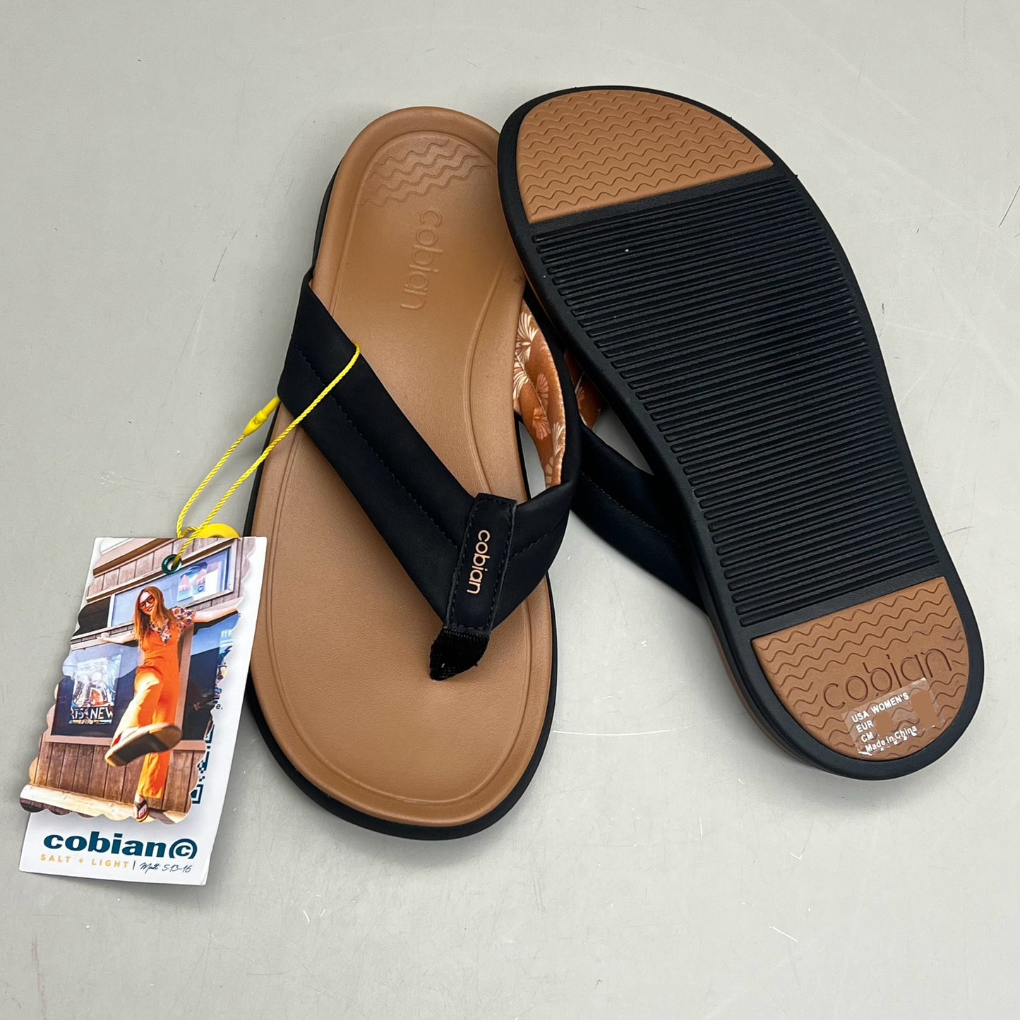 COBIAN Darby Synthetic Suede Strap Sandals Women's SZ 7, EU 37 Black DAR24-001-7