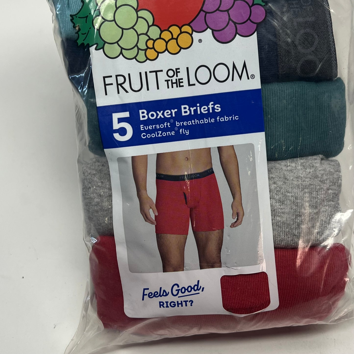 ZA@ FRUIT OF THE LOOM (5 PACK) Eversoft Breathable Fabric Briefs Men's Sz L Assorted Colors 5BL7CTQ