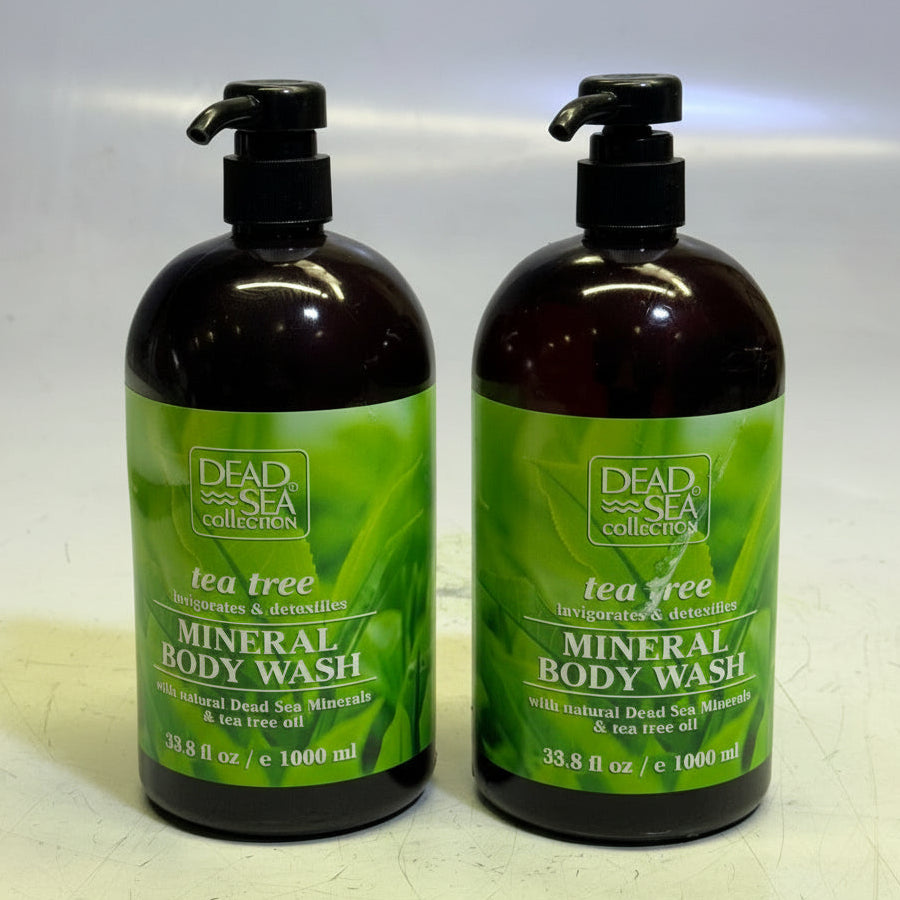 DEAD SEA COLLECTION (2 PACK) Tea Tree Mineral Body Wash Detoxing 33.8 Fl oz.