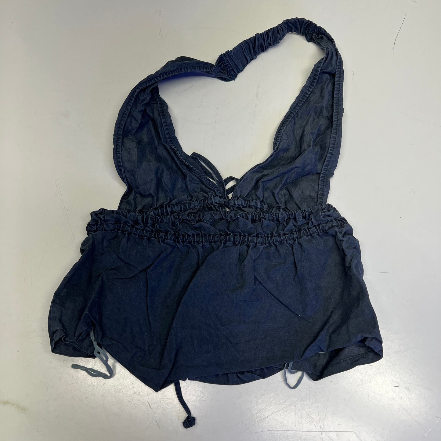 FREE PEOPLE Sidra Set Halter Top & Knee Shorts Women's Sz S India Ink 98363328