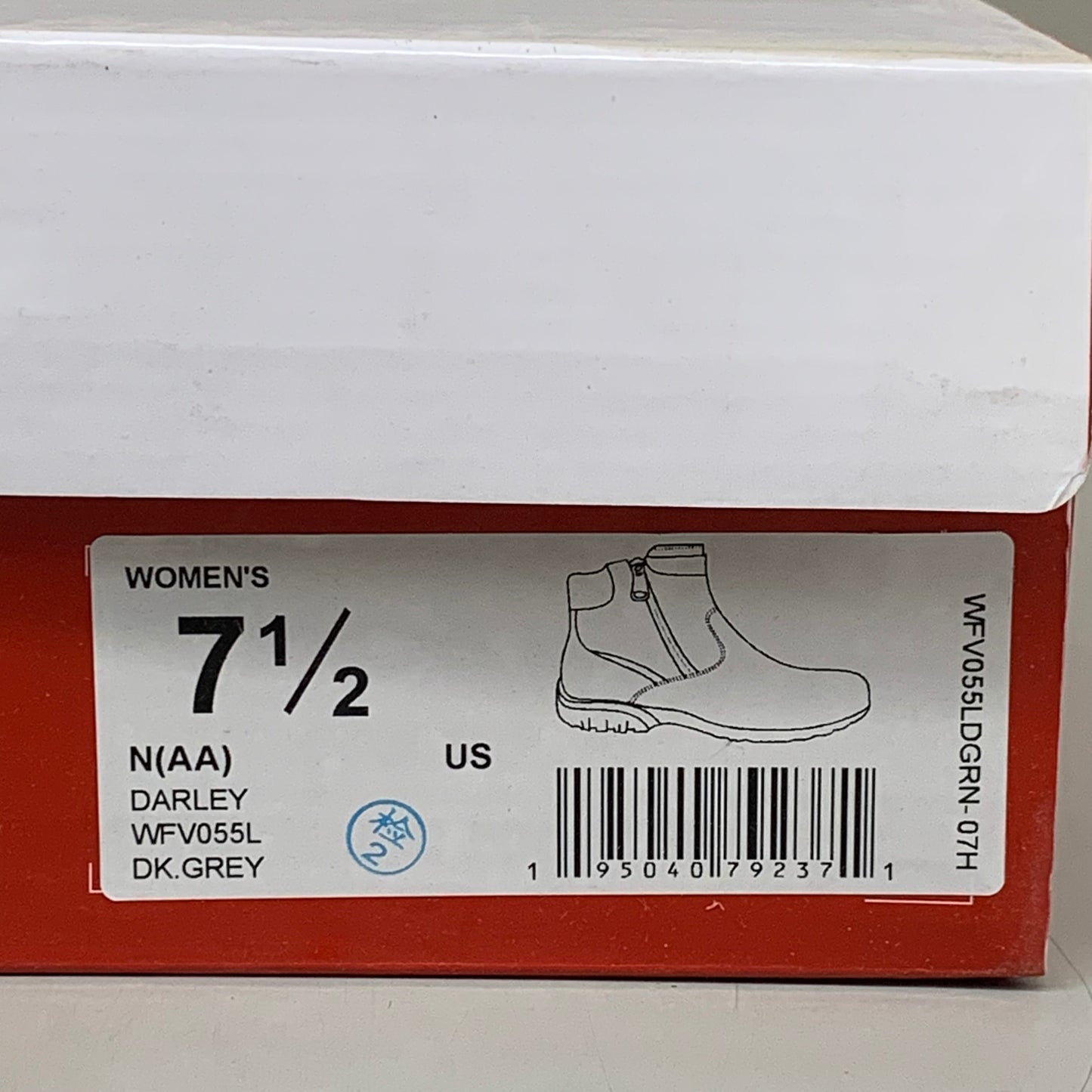 PROPET Darley Zippered Casual Ankle Boot N(AA) Women's SZ 7.5 Dk. Grey WFV055LDGRN-07H