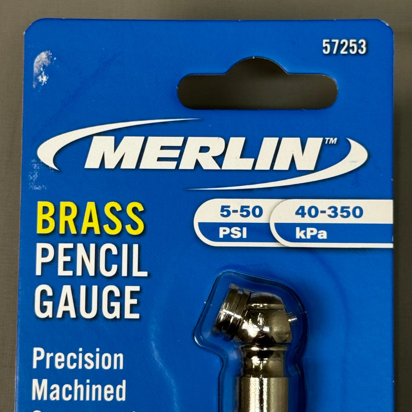 MERLIN (2 PK) Brass Tire Pressure Pencil Gauge 5-50 PSI 6" x 1/2" 57253