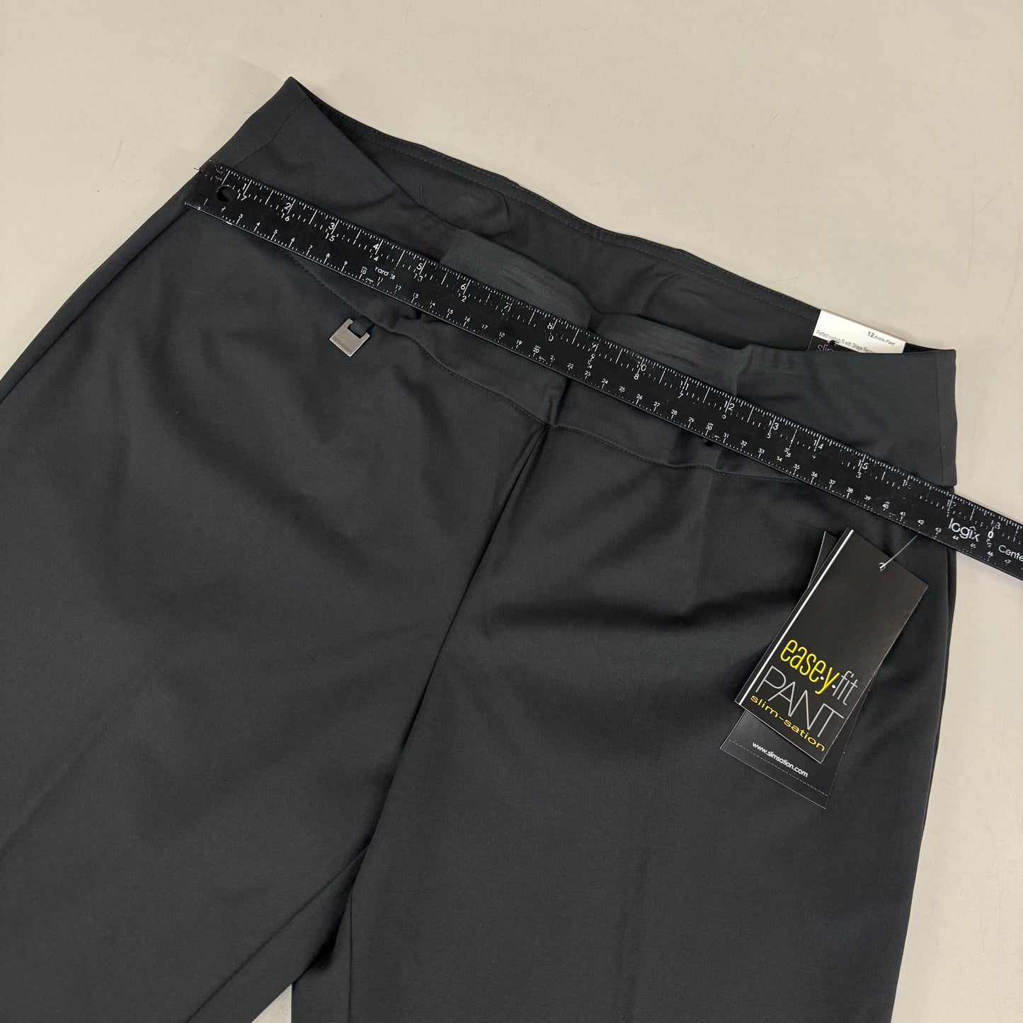 MULTIPLES Woven Ankle Pants Petite Women's Sz 12 Intgry M2623P