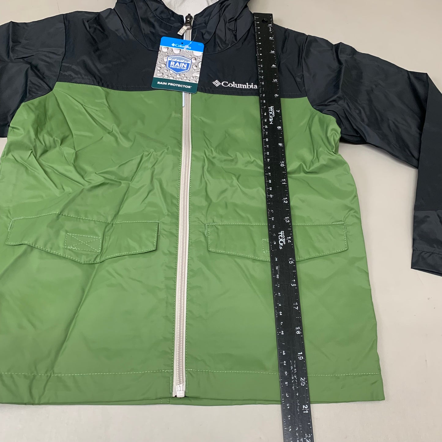 COLUMBIA Rain-Zilla Fleece Lined Jacket Unisex Youth Sz S Black Canteen RB3418-008