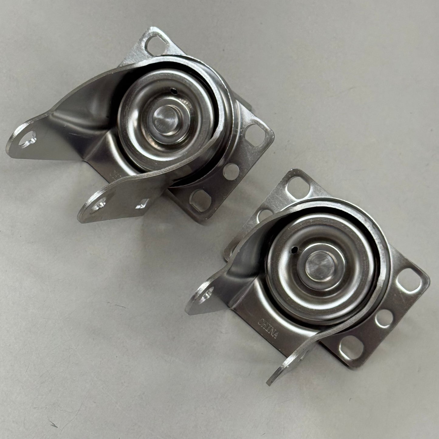 HEAVY DUTY  (2 Pack) Swivel Caster Plate Replacement 4"x2" Overall Length Chrome E32250GZ820644
