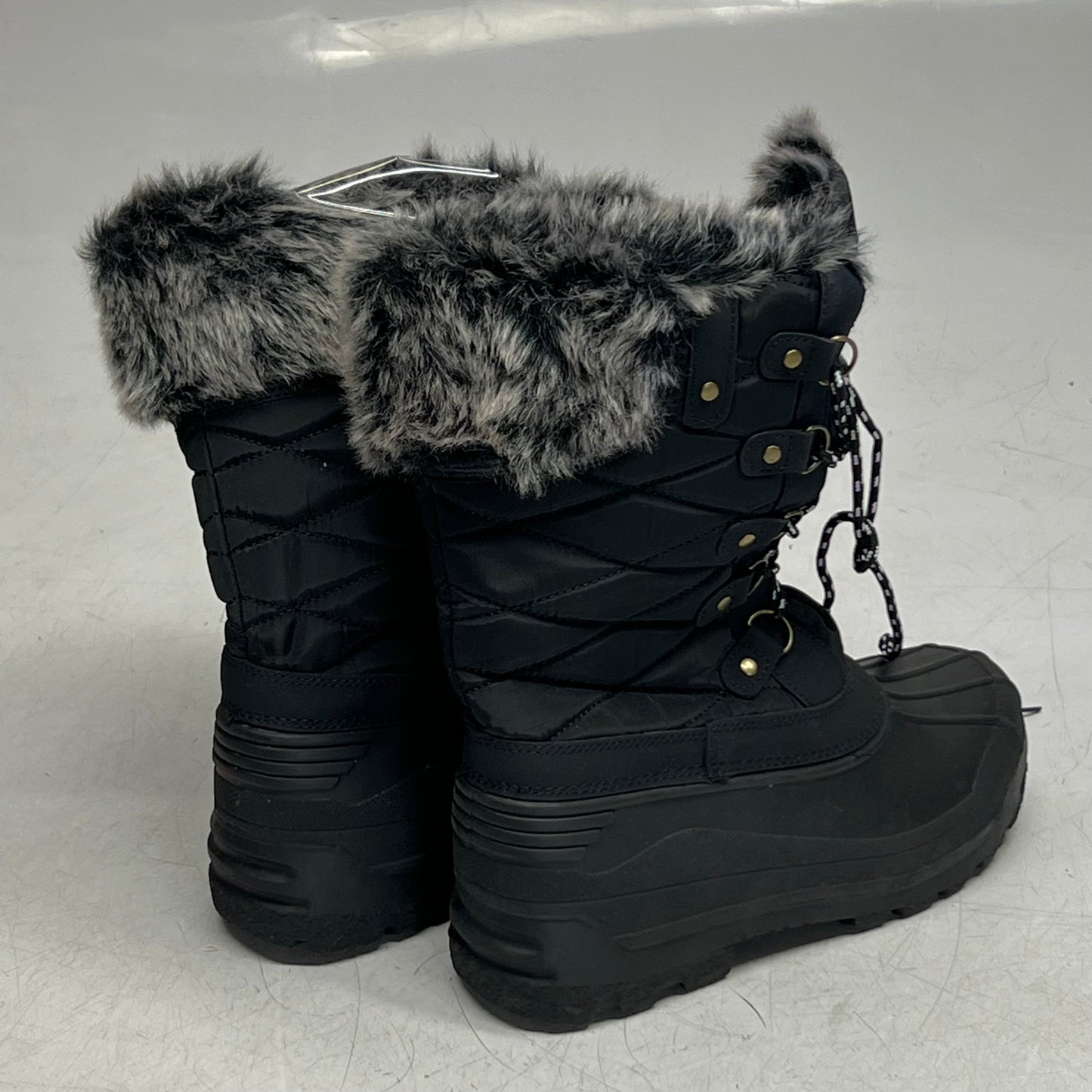 NORTIV8 Women's Waterproof Insulated Hiking Snow Boots Size 8, Black