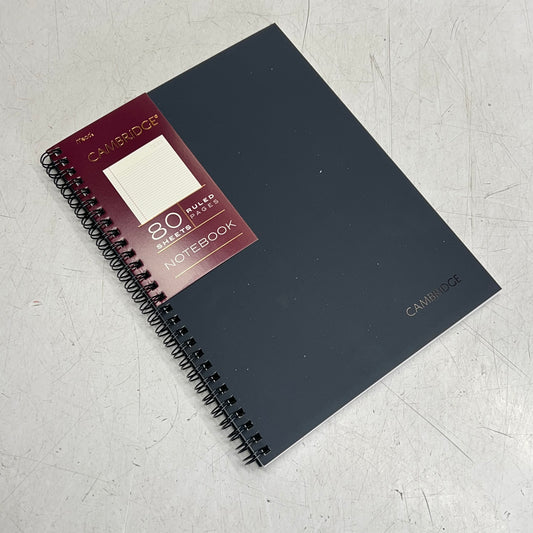 ZA@ MEAD (2 PACK, 80 SHEETS EACH) Wirebound Cambridge Notebook Ruled Pages Dark Grey 06672