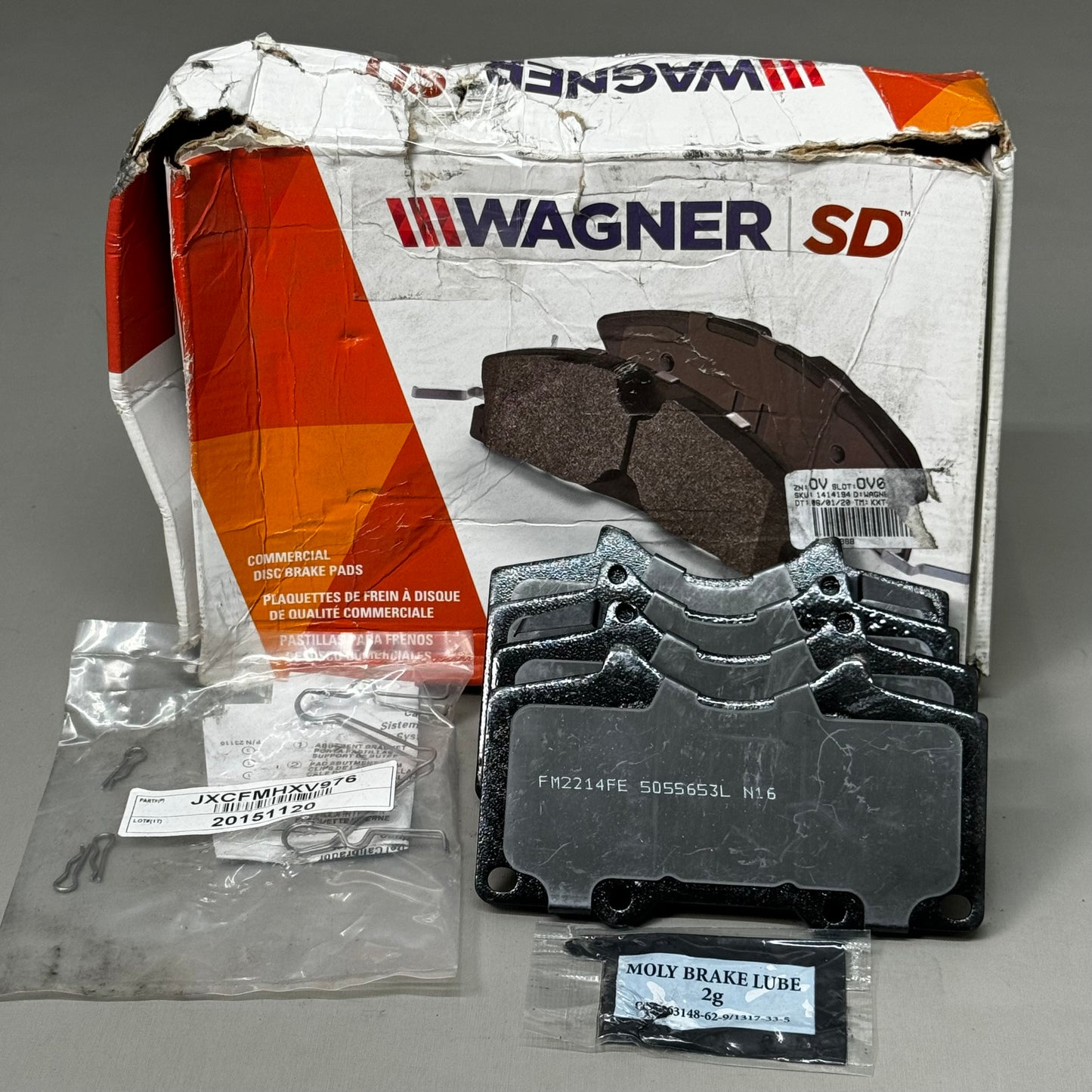 WAGNER SD SevereDuty Disc Brake Pad Set 5 1/2" x 3" Black SX976