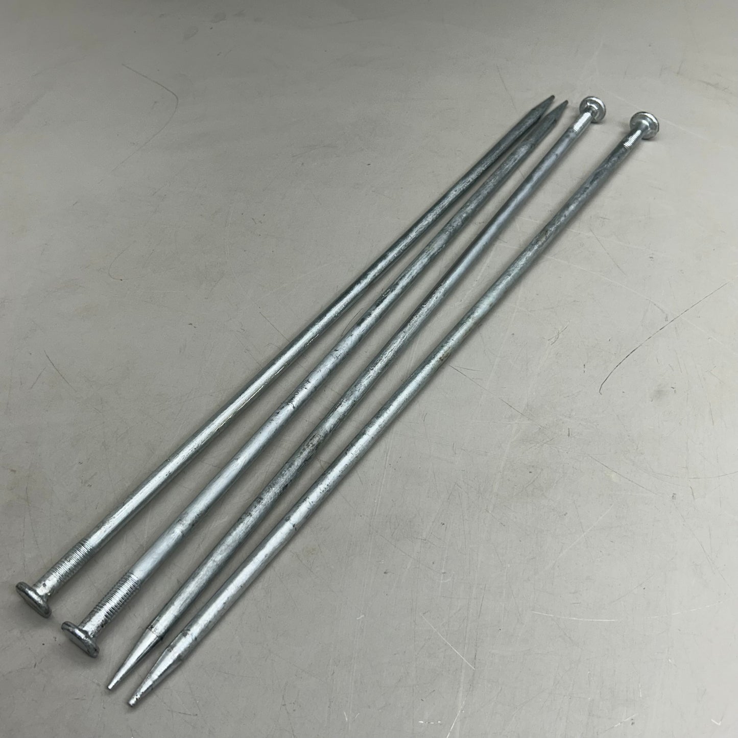 (Pack Of 4) Galvanized Landscape Spike Nails  20" Overall Length Chrome