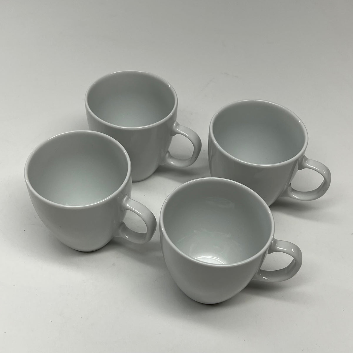 PILLIVUYT (4 PACK) Porcelain Mugs Classic Coupe Crafted in France 4 1/8"H White
