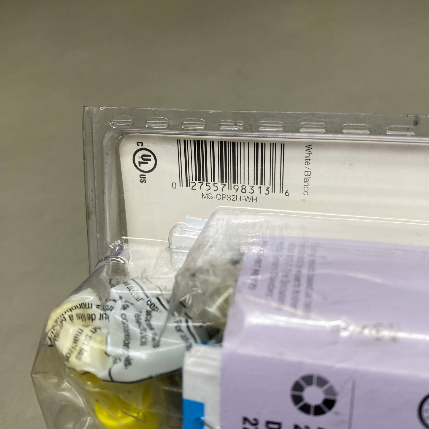 LUTRON  Motion Sensor Light Switch  1.75"x2"x4.2" White MS-OPS2H