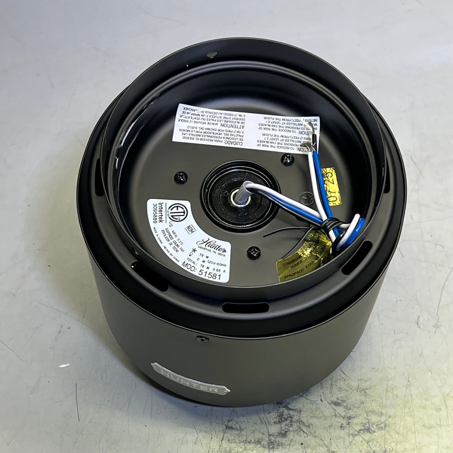 HUNTER Terrace Cove Outdoor Flushmount Fan  4196 CFM 37 Watts Black 51581