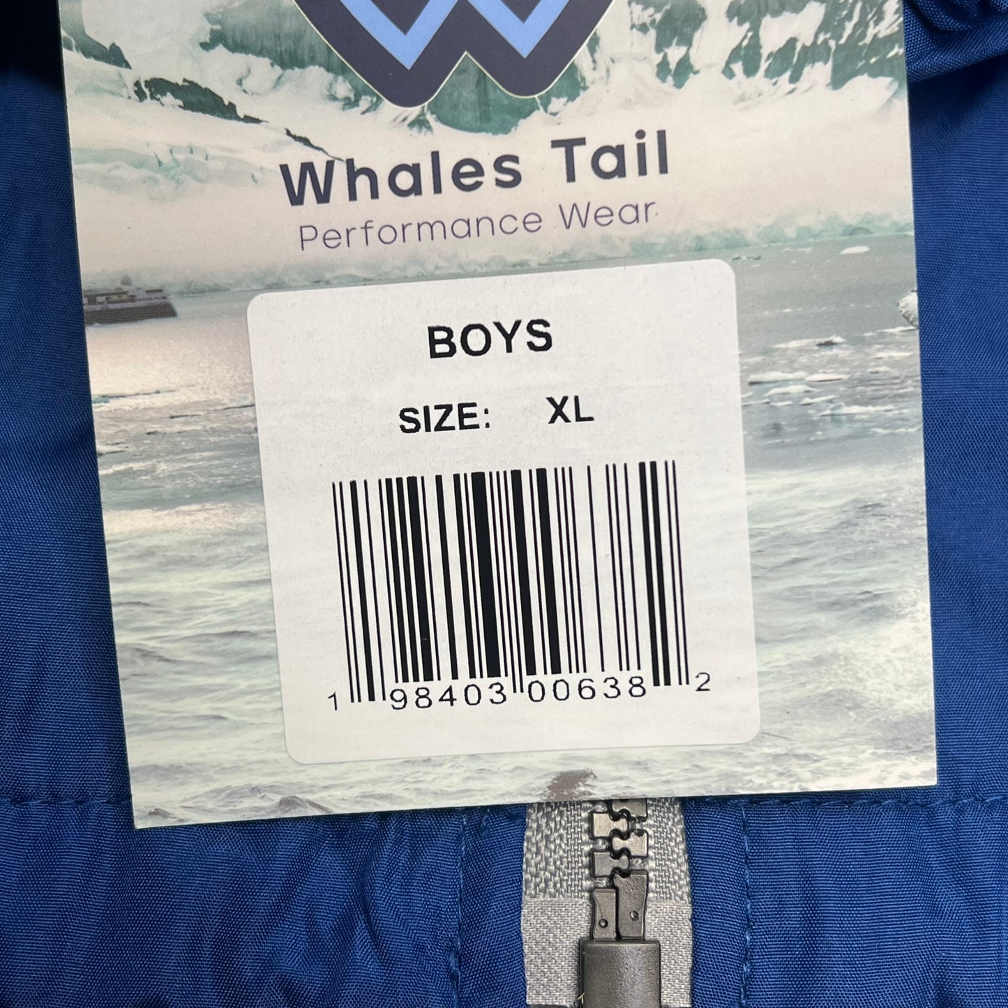 WHALES TAIL PERFORMANCE WEAR Fleece Lined Windbreaker Jacket Boy's Sz XL Blue