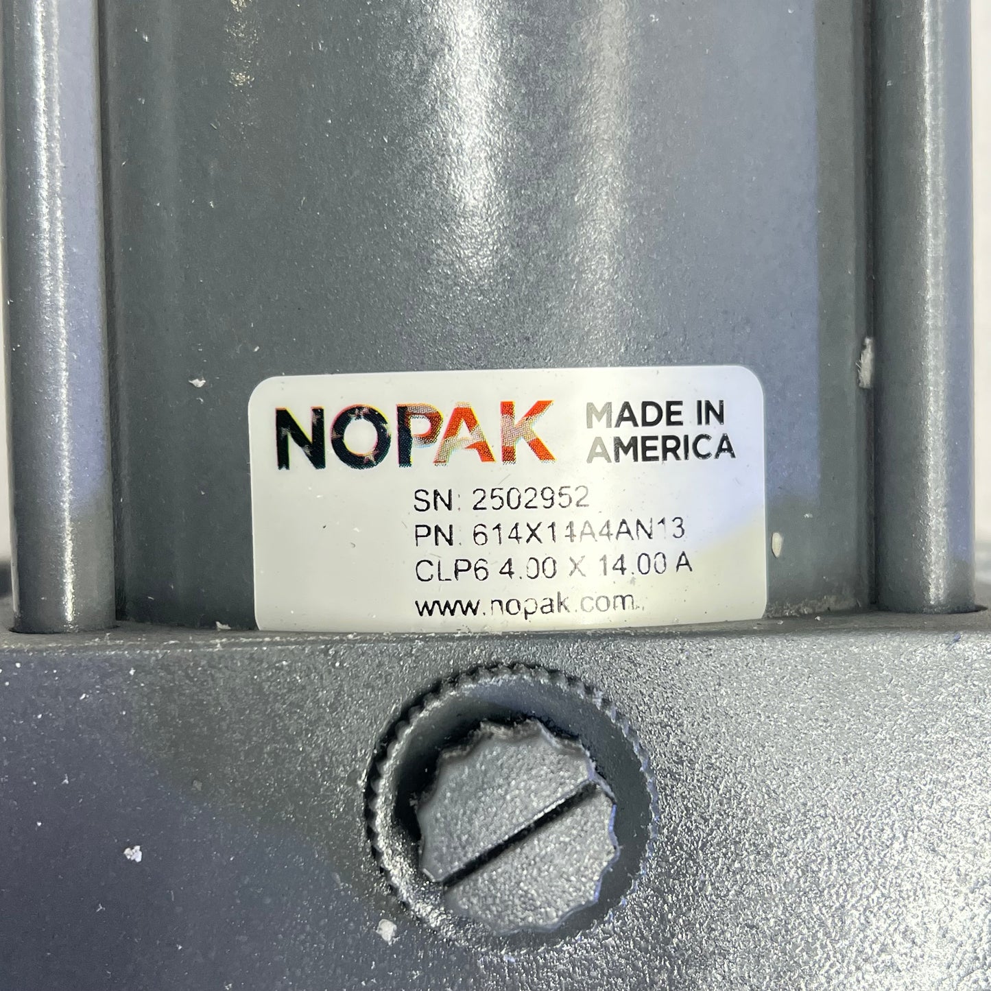 NOPAK American Made Hydraulic Cylinder 4" Bore 14" Stroke Grey 614X14A4AN13