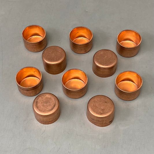 MUELLER (10 PACK) XHP CAP (C)  1.5" Overall Size, 1-5/8 OD Size As-is (See Images)Copper E117