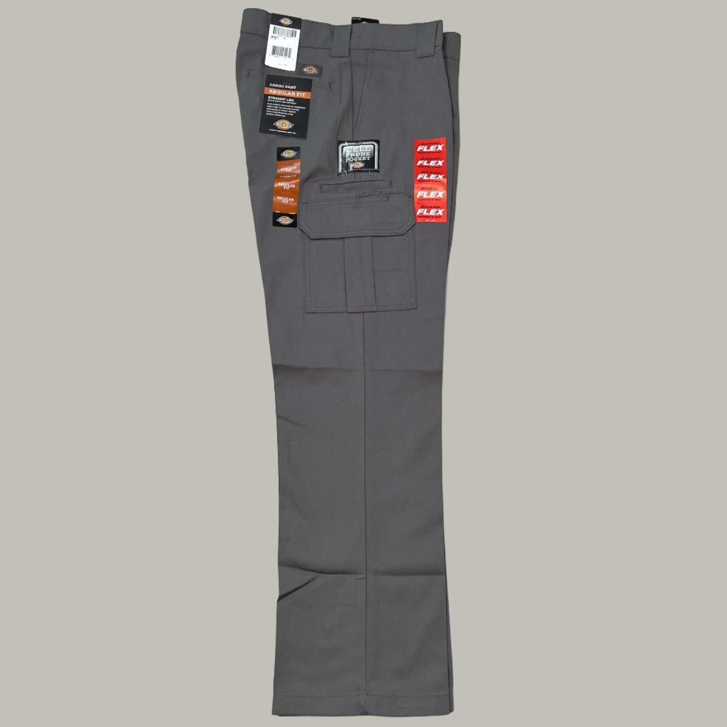 DICKIES Flex Regular Fit Cargo Straight Leg Pant Men's 32X32 Gravel Grey WP595VG