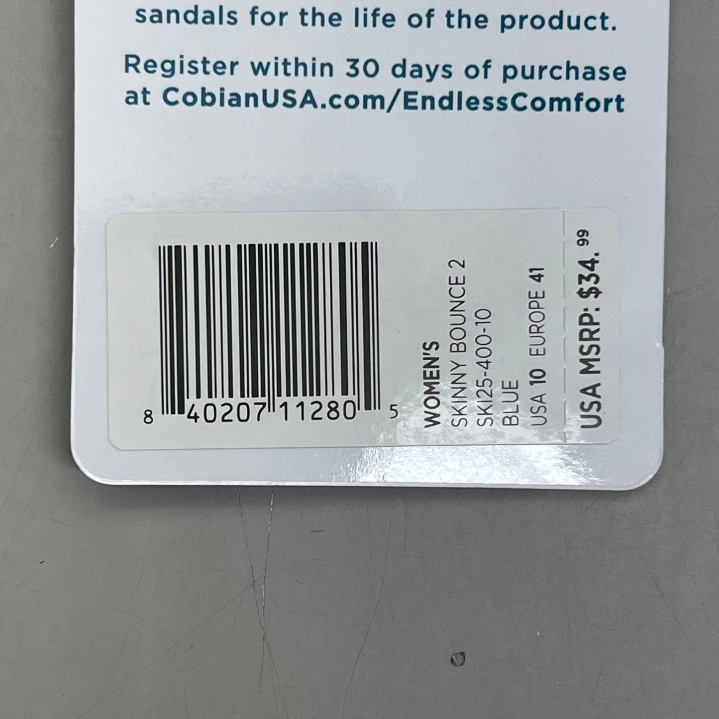 COBIAN Skinny Bounce Comfortable Synthetic Strap Women's Sz 10 Blue SKI25-400-010