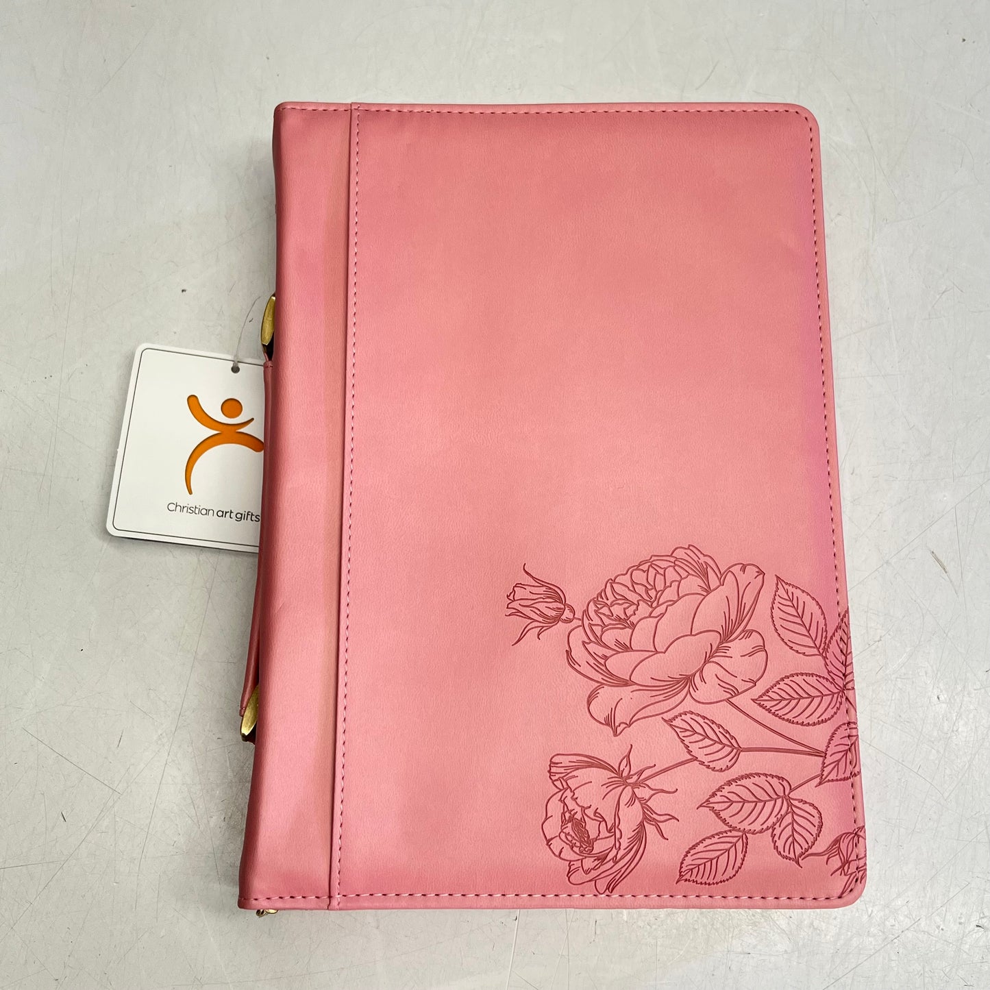 CHRISTIAN ART GIFTS 29:11 Plans Bouquet Faux Leather Bible Cover 7"x10" Pink