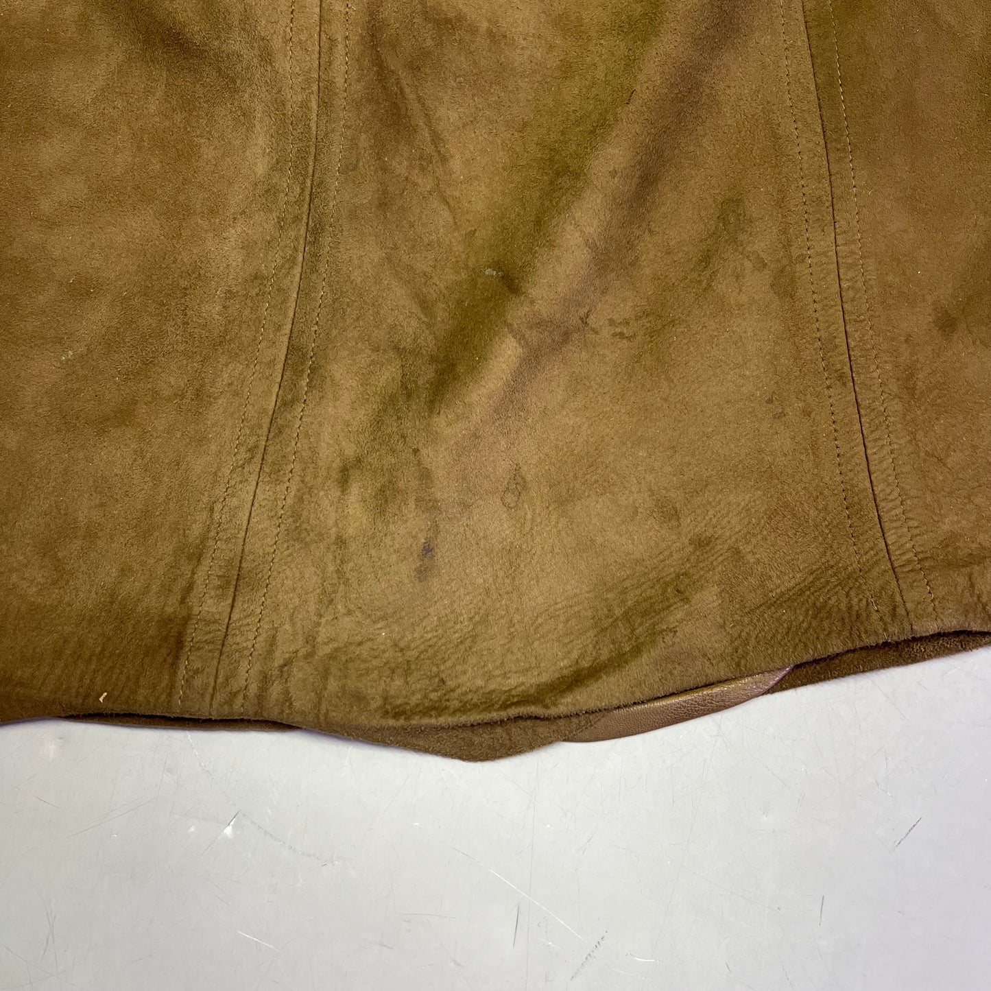 THE TANNERY JOSEPH MAGNIN Vintage Lined Raw Hide Skirt Women's Sz 4 Brown (Used)
