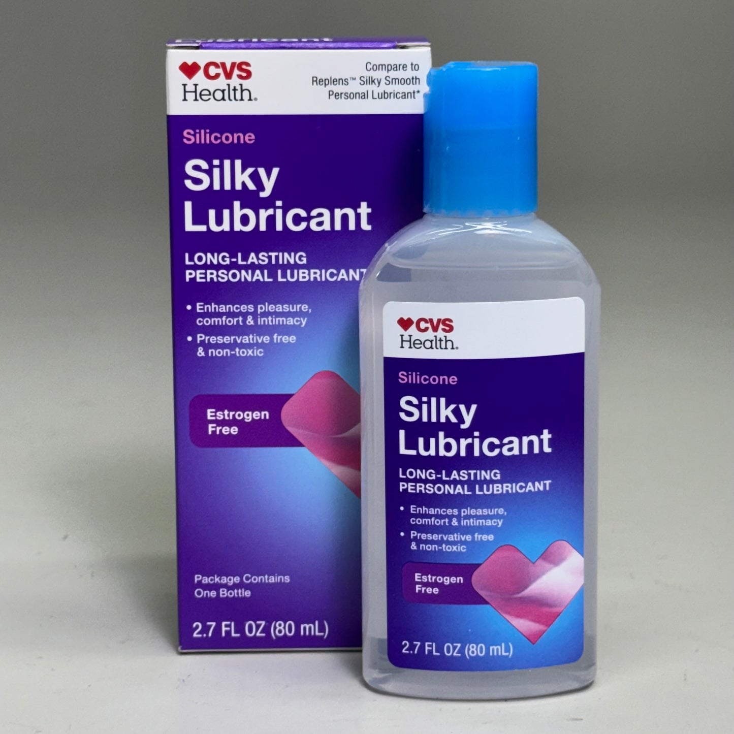 CVS HEALTH (2 PACK) Silky Lubricant, Personal Lubricant (Silicone-Based) 2.7oz BB 11/27