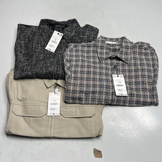 ZA@ ZARA (3 PACK) Canvas Quilted Jackets Women's Sz L Multicolor/ Tan