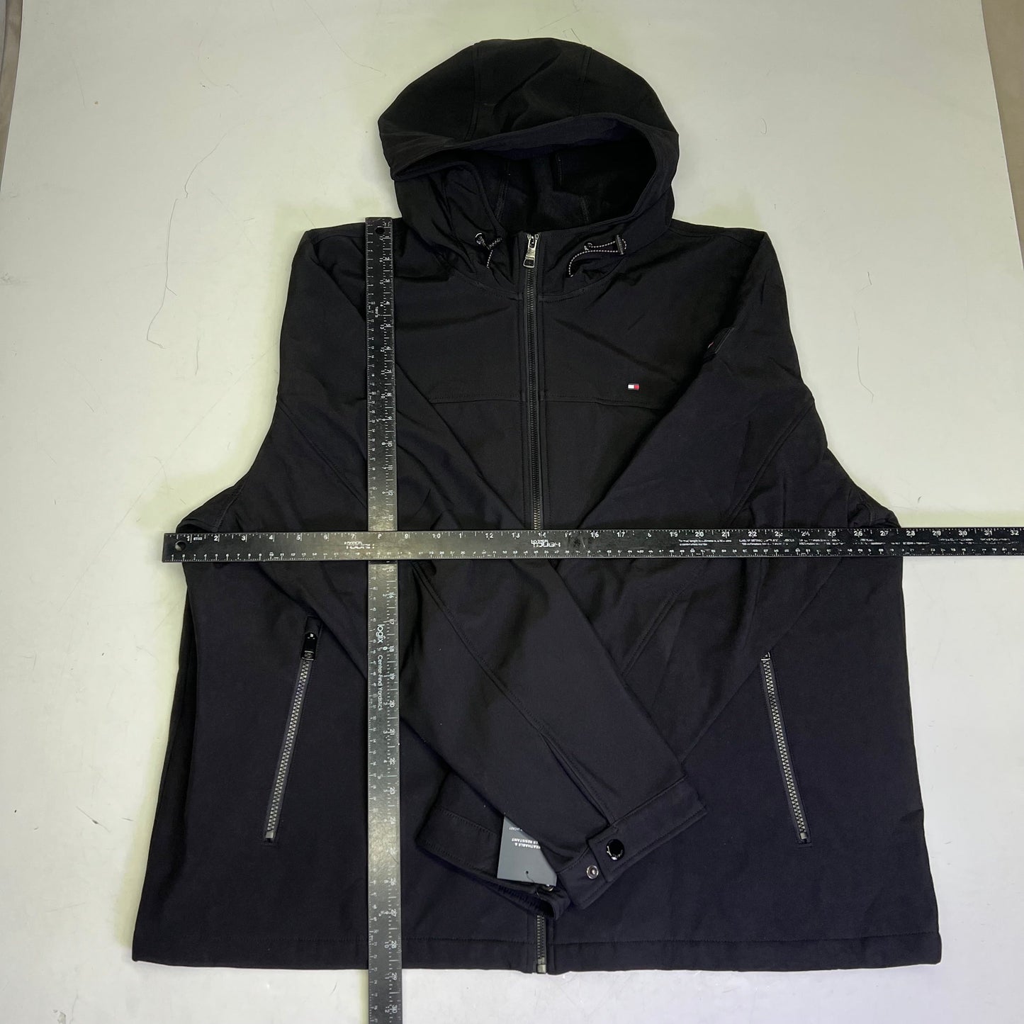 ZA@ TOMMY HILFIGER Water Resistant Coat Jacket Full Zip Men's Sz XXL Black 159AP947 A