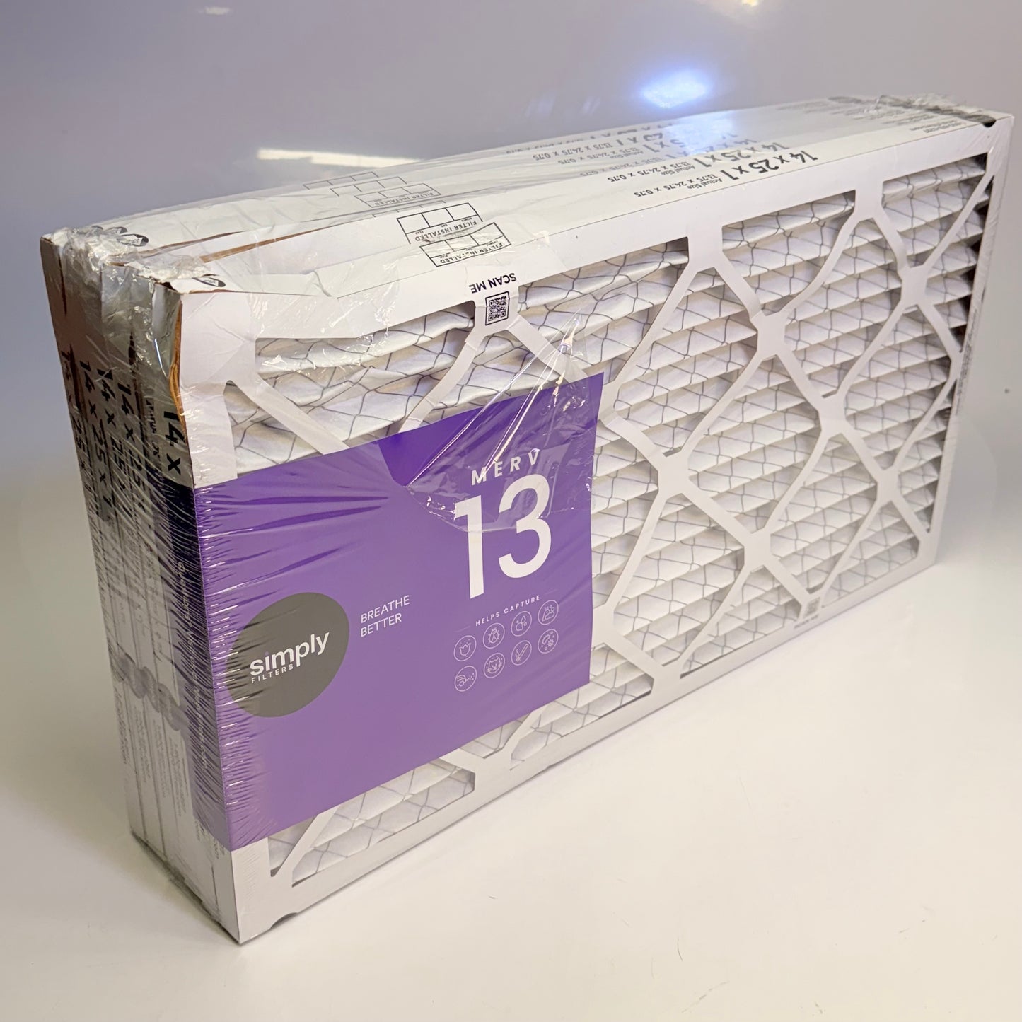 ZA@ SIMPLY FILTERS (Case Of 6) Merv 13 Sz 14x25x1 in Air Filter White