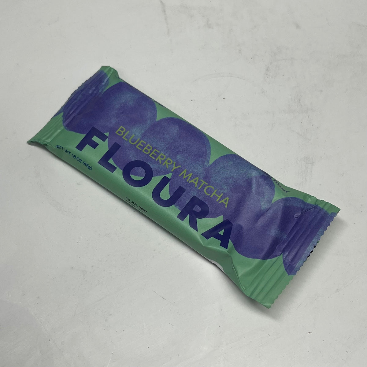 FLOURA (24 PACK) Daily Fiber Bar Blueberry Matcha Sweet & Tart 1.6oz  BB 07/27